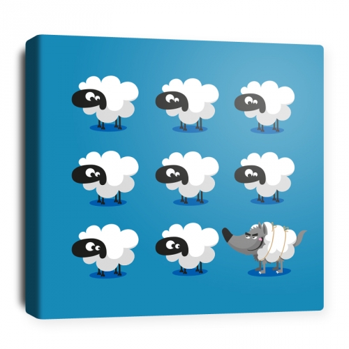 Toile décorative 8 moutons